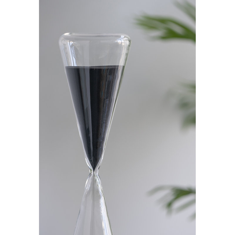 Triangular Shape 90 Minute Hourglass  4.5" x 4.5" x 15.5"  Gray/Black