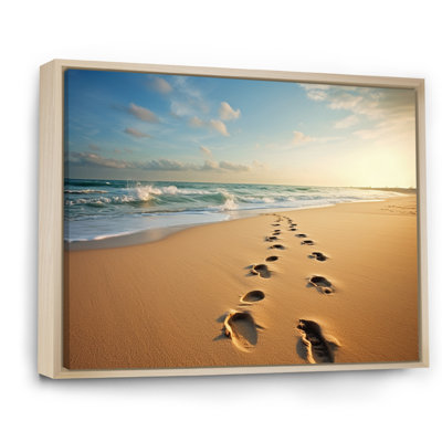 " Beach Photo Footprints In V "