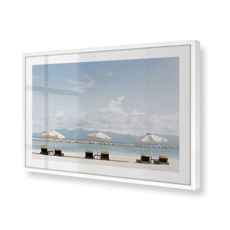 Imprimé sérénité ensoleillé, Cadre opaque blanc, H 13 po x l 17 po x P 1,25 po