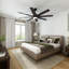 Ventilateur de plafond 72 po avec lumière et télécommande - DEL 3 couleurs, moteur CC réversible à 6 vitesses, pales en bois noir mat