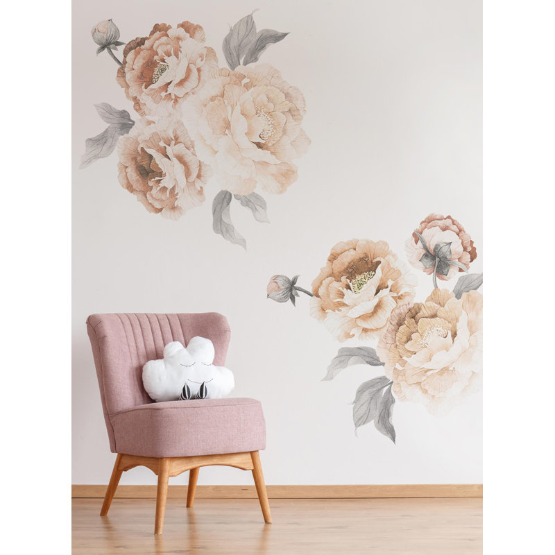 Adhésif décoratif fleur, Gris clair