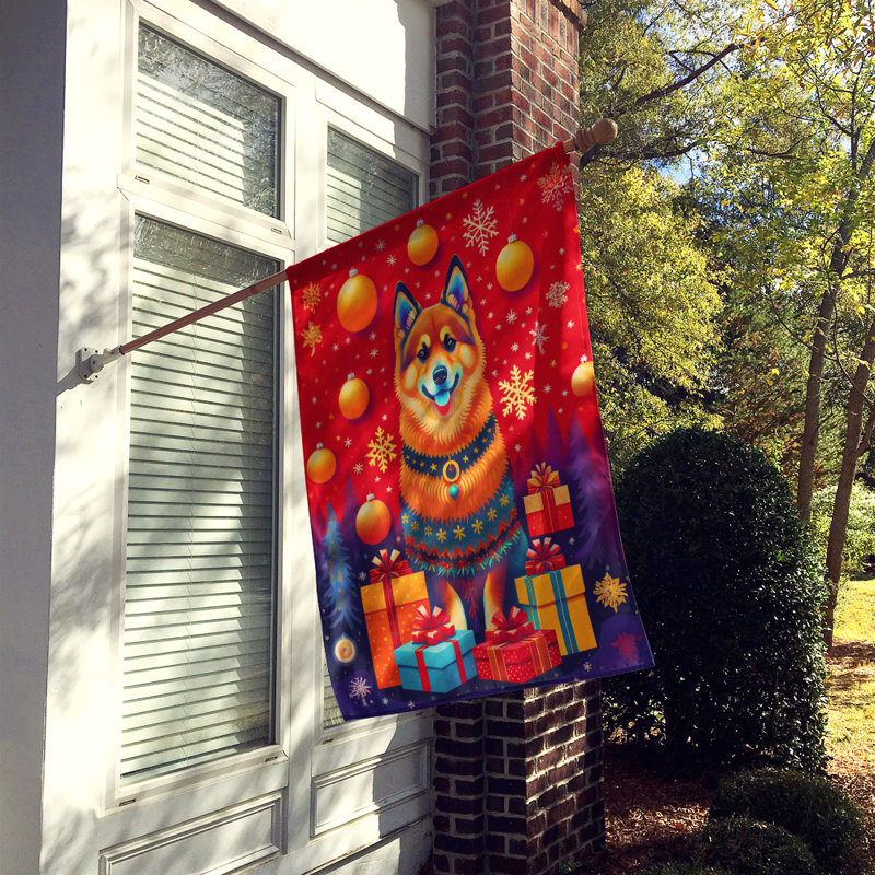 Drapeau de maison de Noël en polyester à double face H 40 po x l 28 po