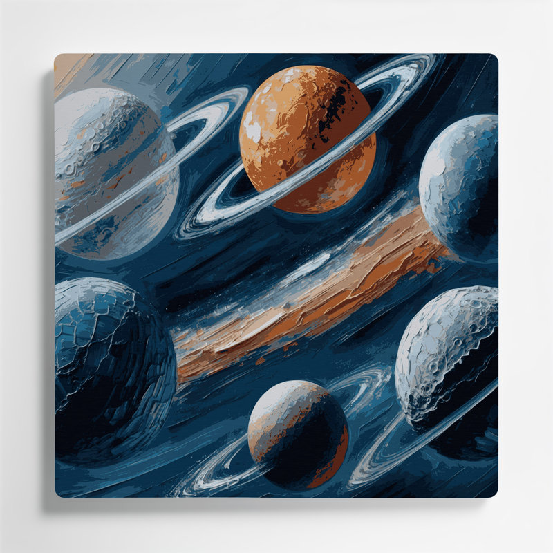 Art mural gris sur métal Space Jupiters, H 12 po x l 12 po