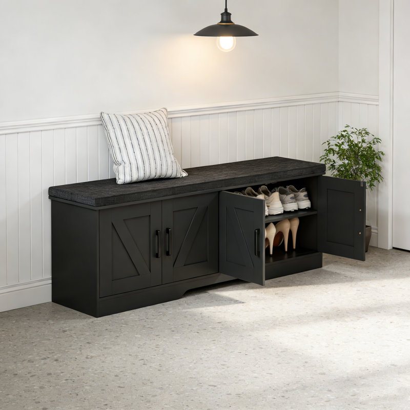 Banc de rangement avec siège rembourré
