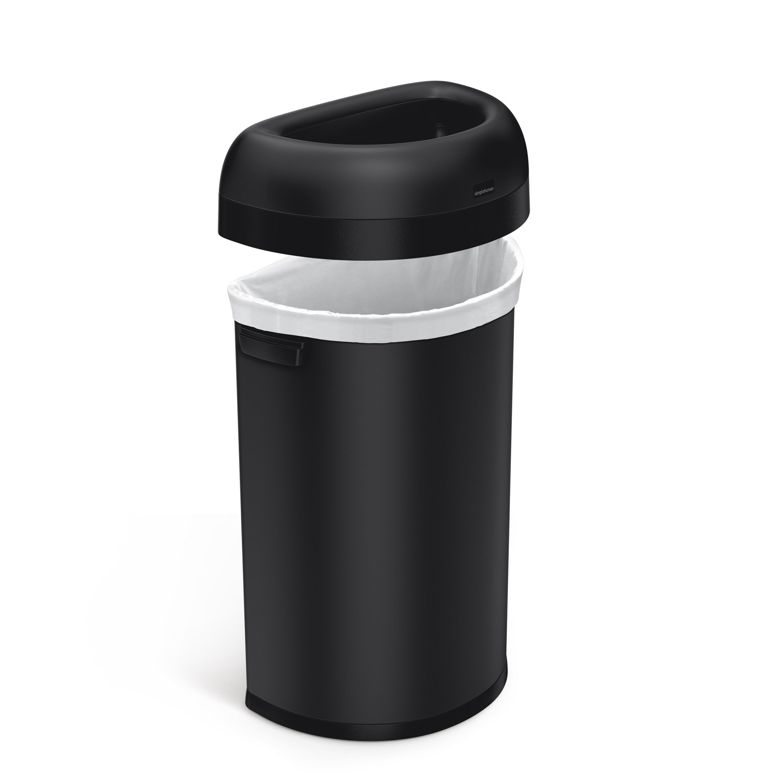 simplehuman 15.9gal Commercial Open Can, Black