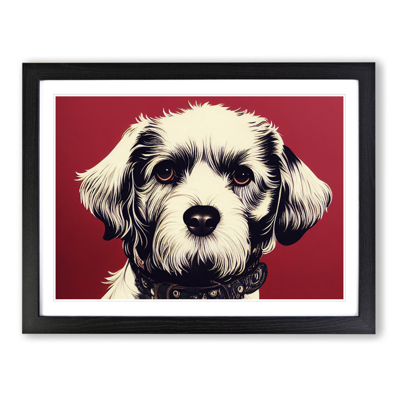Dog Vol.7 - Single Picture Frame Painting, Black, 46cm H x 64cm W x 2cm D