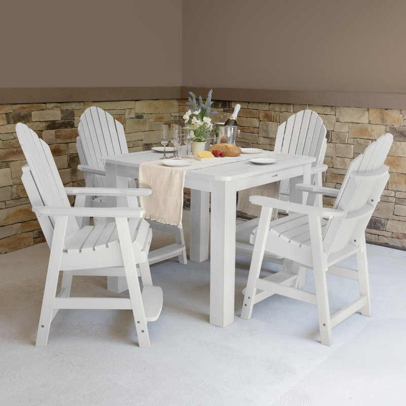 Anette 4-Person 42" Square, Counter-Height Dining Set, White