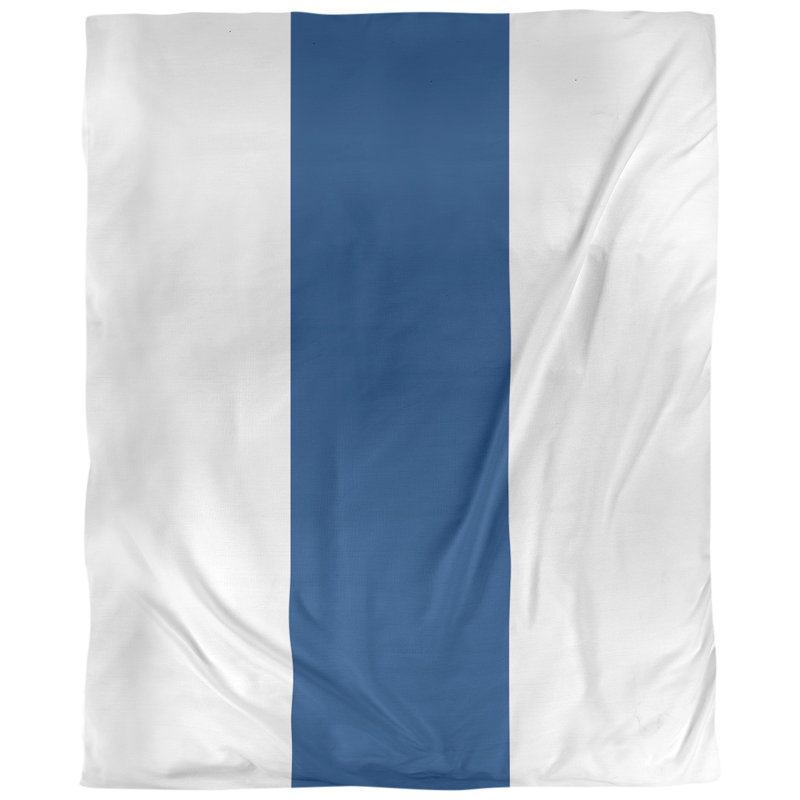 Modern & Contemporary Striped Duvet Cover, Twin XL Duvet Cover, Brushed Polyester, White/Blue