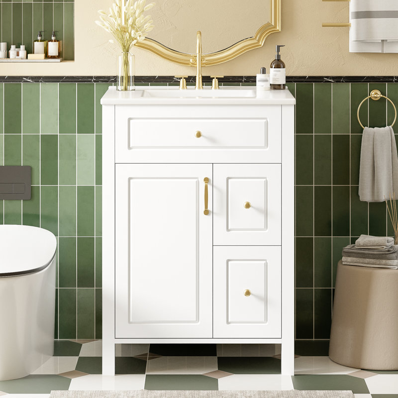 24-Inch Bathroom Vanity, White