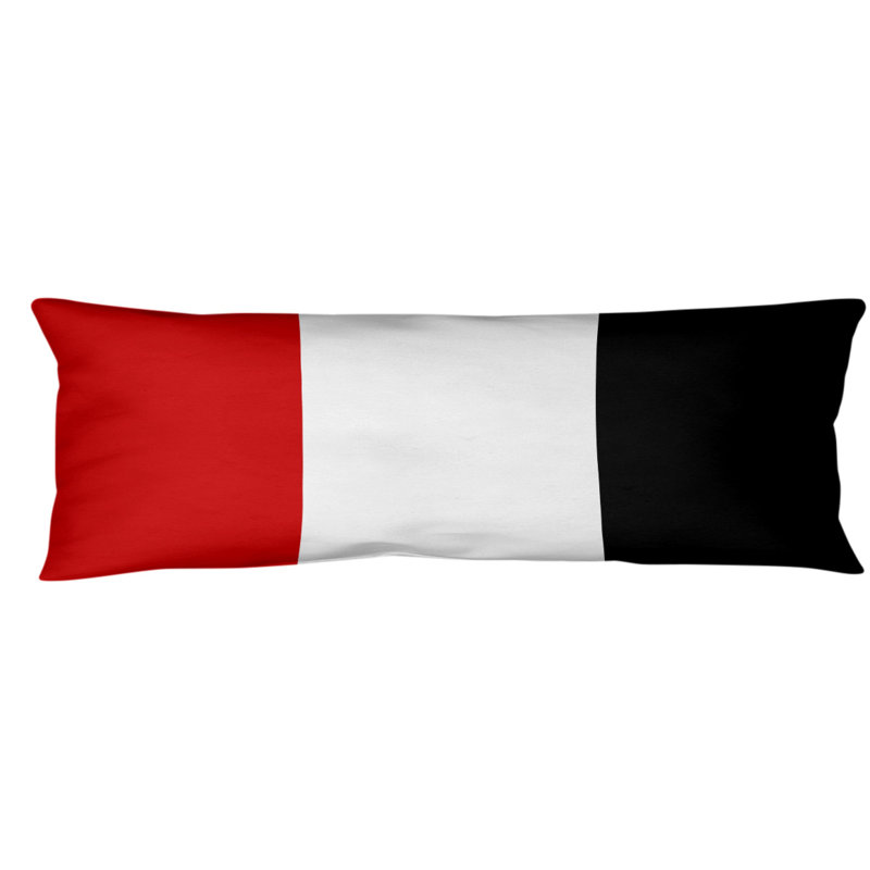 Oreiller de corps en polyester Atlanta, Acton, Rouge / Noir