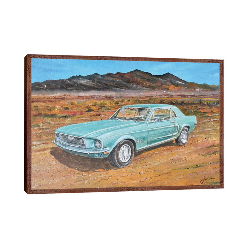 1968 Ford Mustang by Sinisa Saratlic - Painting on Canvas, 45.72cm H x 66.04cm W x 3.81cm D
