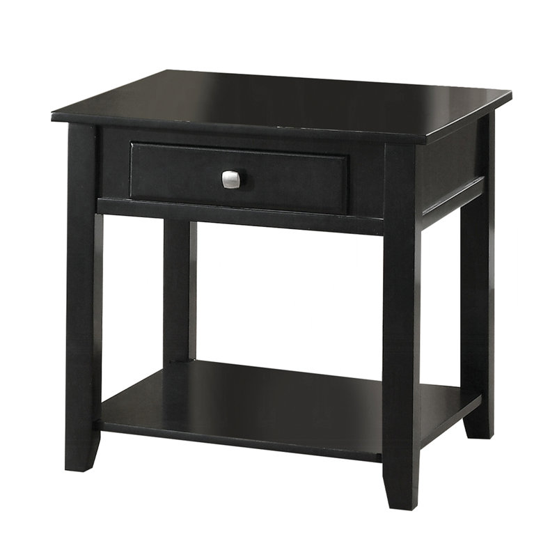 Table de bout carrée 22 "avec support - étagère ouverte de 22 po de large