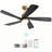 52 Inch Ceiling Fan With Dimmable LED Light 5 Solid Wood Blades Smart Remote Control Reversible DC Motor Ceiling Fan-102062841-122430241-102062842