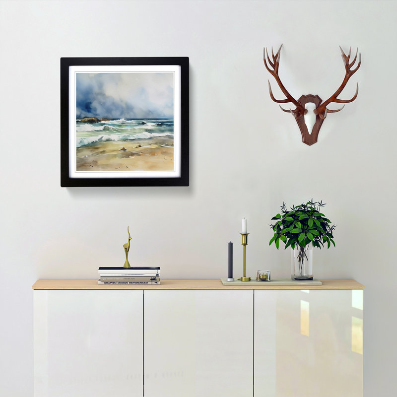 Single Picture Frame Print on Wood, Black