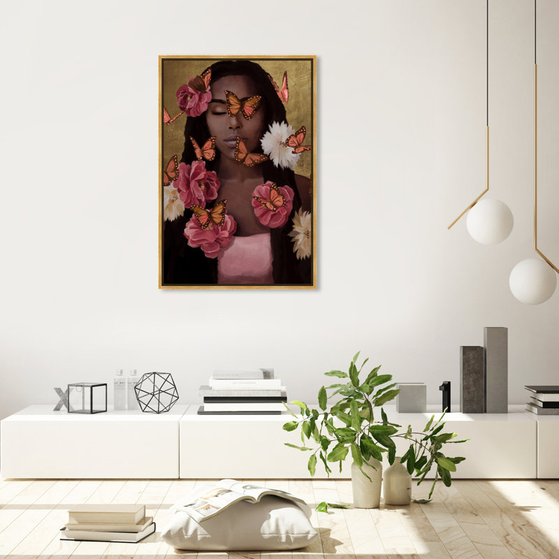«Lost in the Butterfly Garden», impression sur toile, H 36 po x l 24 po, Cadre doré