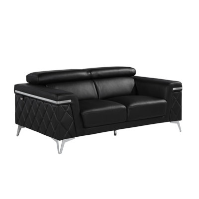 Belleville 70'' Top Grain Genuine Leather Loveseat