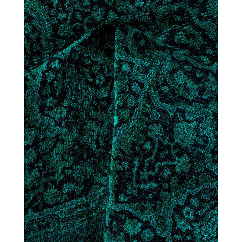 Damekia One-of-a-Kind Round 6' 1" X 6' 1" New Age Round Wool Area Rug Green