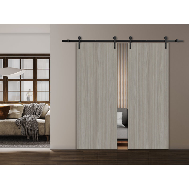 Panneau de porte à dalle - portes en placage de bois ESSENTIAL 8001 - grange coulissante pour garde-robe de poche