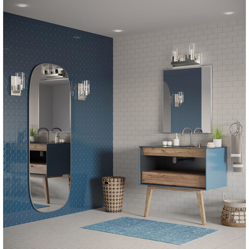 Éclairage pour meuble-lavabo moderne 1 lumière, Argent
