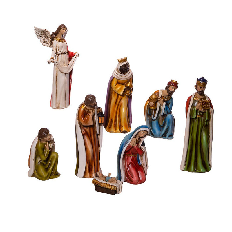 Ensemble de table de crèche en résine 8 pièces