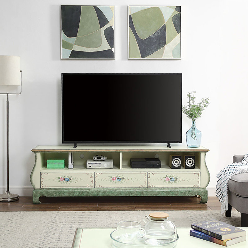 Meuble télé de style champêtre et américain, H 23,6 po x L 70,9 po x l 15,7 po