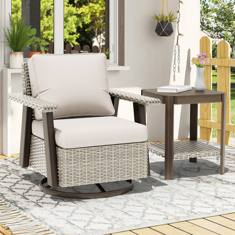 Ensemble de chaise de patio et de table Creal, Beige, 1