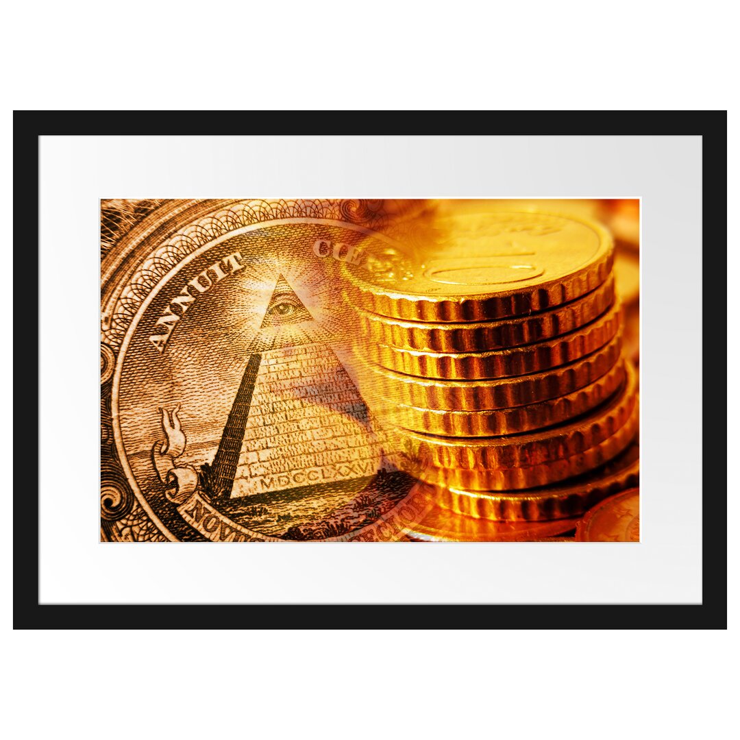 Gerahmtes Poster Illuminati Pyramide