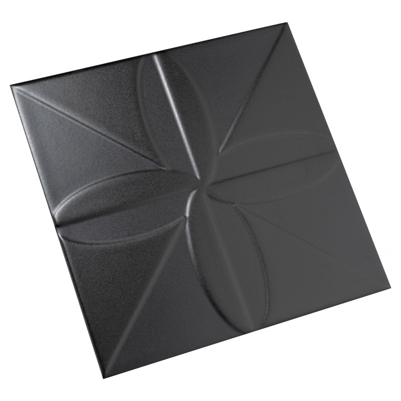 Carreau de céramique à motif en céramique 8 po x 8 po Triplex Series, Noir
