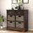 Rustic Storage Cabinet with Two Drawers and Four Classic Rattan Basket Accent Cabinet-1550221714