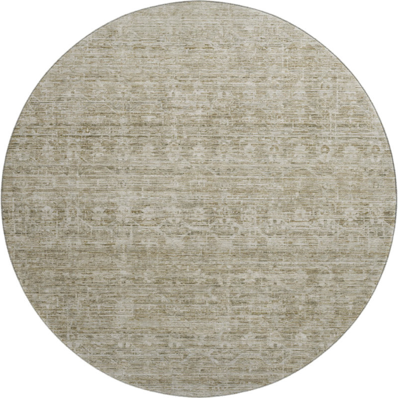 Premium Machine Washable Lubbers AMF1746 Stripe Rug, Round 8'