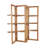 Wood Handmade Folding 3 Shelf Storage Brown Shelving Unit With Silver Metal Hardware