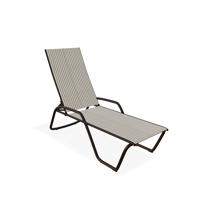 Outdoor Rust-Resistant Metal Chaise Lounge, Textured Kona, Tan