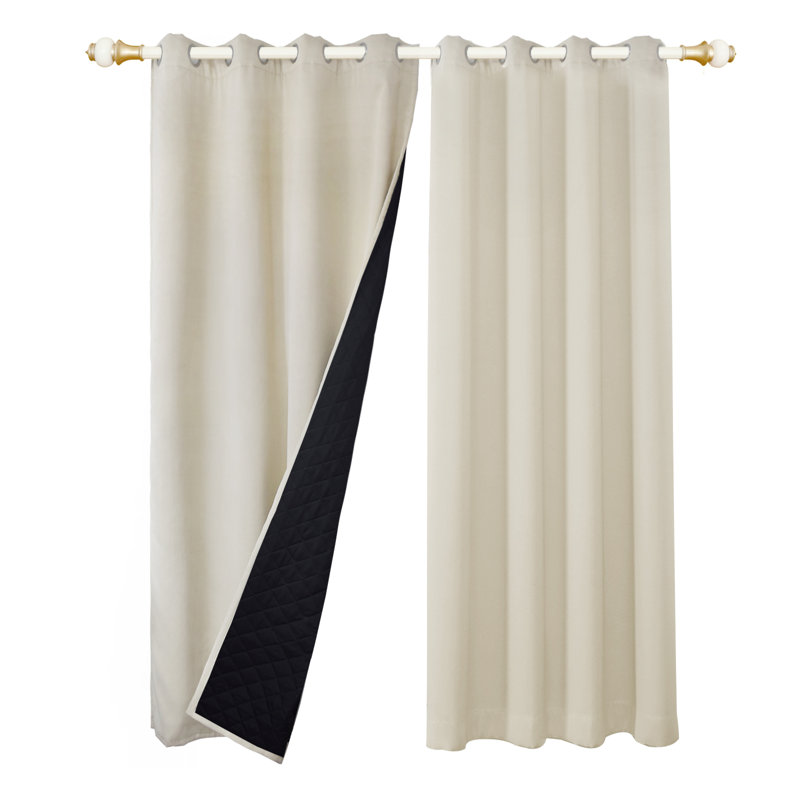Philps Polyester Blend Blackout Single Curtain Panel, Beige, 52" W x 84" L