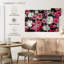Bouquet Harnek rose et mauve sur fond noir-108089858