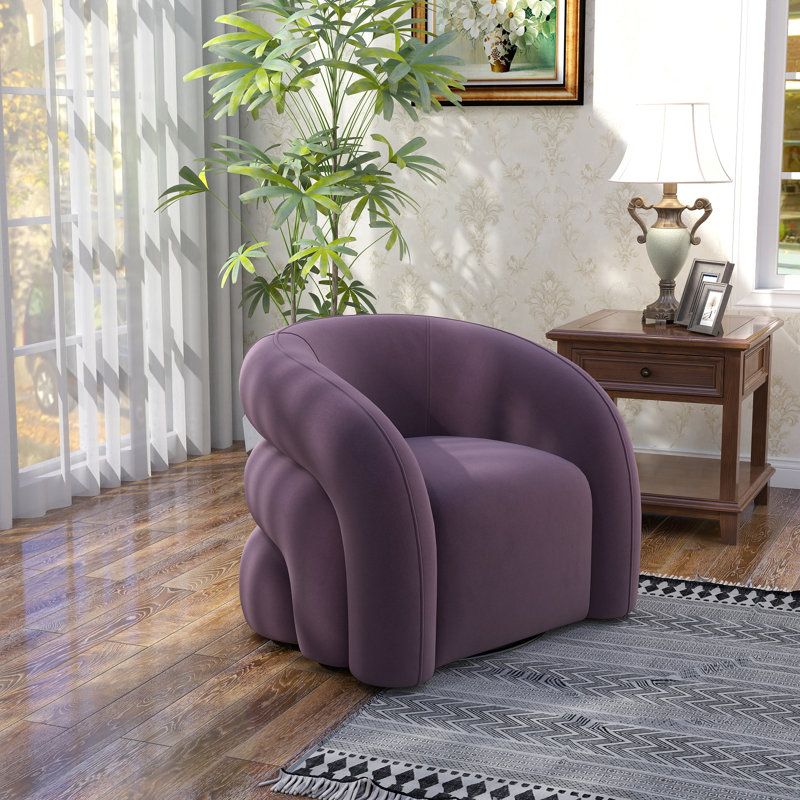 Bricyn Swivel Barrel Chair, Purple