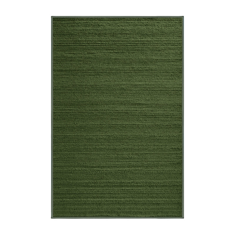 Tapis vert uni lavable à la machine, Rectangle de 5 pi x 8 pi
