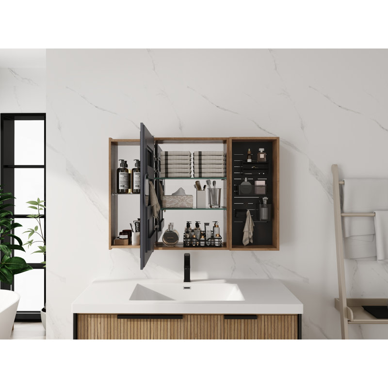 Bathroom Mirror Cabinet with Storage Combination