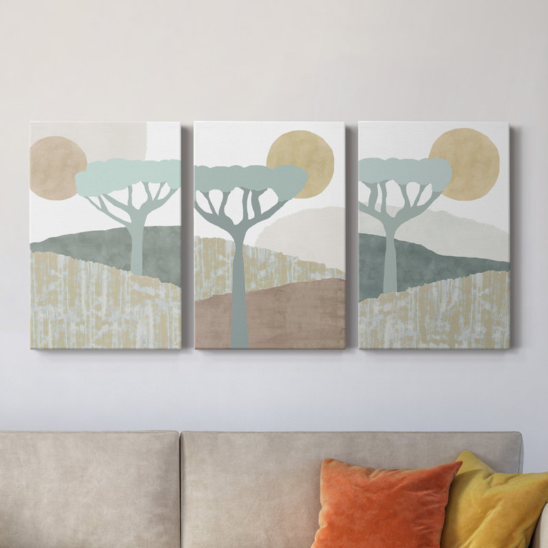 " Ennerdale I " 3 - Pieces Painting Print, 48" H x 96" W x 1" D