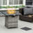 Square Steel Propane Fire Pit Table with Lid