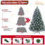 Arbre de Noël enneigé 4 pi avec aiguilles de pin et feuilles d'eucalyptus, 404 pointes, branches articulées, base en métal - arbre artificiel enneigé