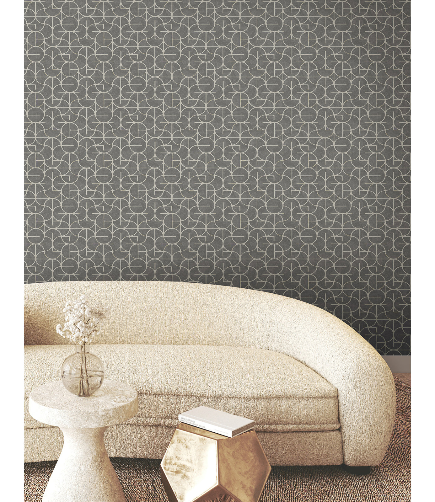 Teddy Wallpaper Double Roll, Charcoal