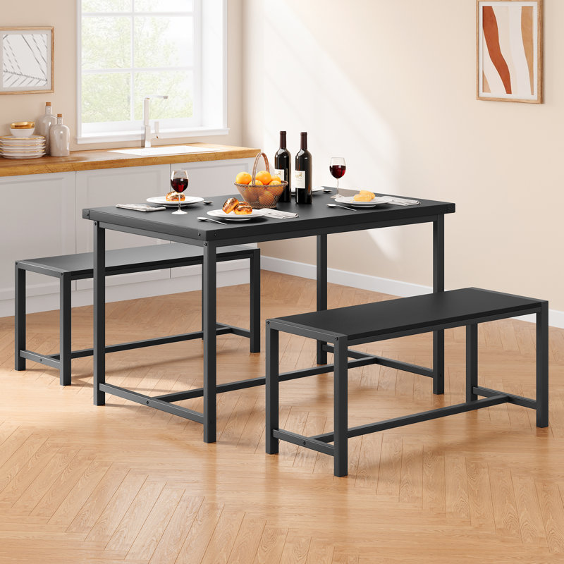 4 - Person Dining Set, Black, Black