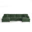 Canapé modulaire rembourré 4 pièces en chenille vert avec accoudoirs et coussins décoratifs 4 pièces-1854458720-1854458722