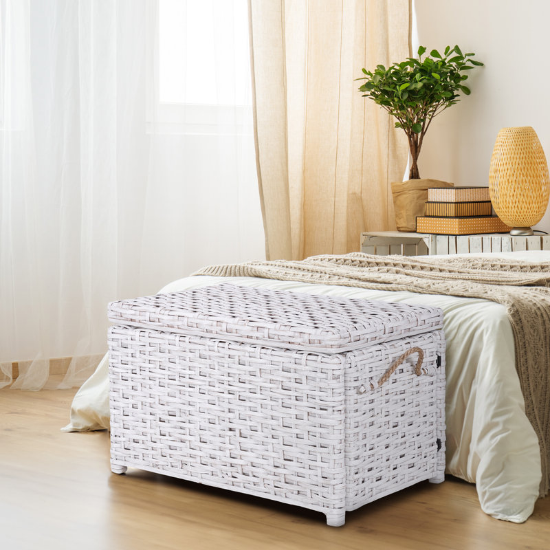 Wicker Trunk, Distressed White