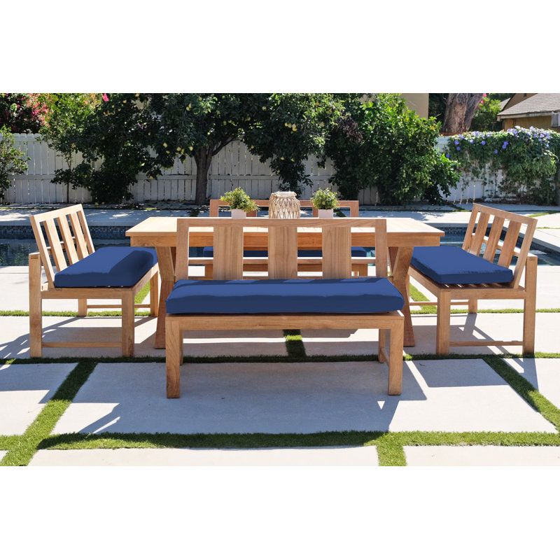 Ensemble de salle à manger rectangulaire pour 8 personnes 79 "avec coussins Burrosa, Saphir