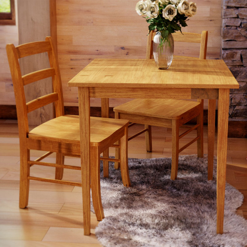Ensemble de salle à manger en bois massif 3 pièces Shelby, Chêne Clair