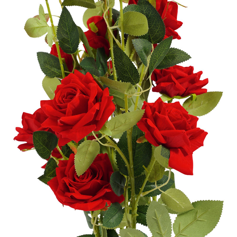 2 pièces de rosier artificiel, Rouge