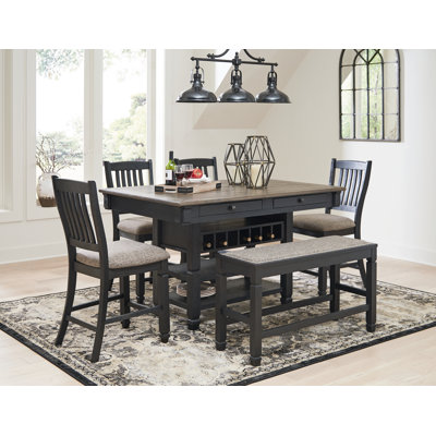 Tyler Creek Counter Height Dining Table and 4 Barstools and Bench