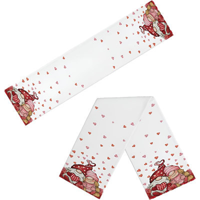 Valentine's Day Gnome Table Runner 13 X 72 Inch, Plaid Stripes Farmhouse Dining Table Decor, Seasonal Anniversary Kitchen Dining Table Decoration For Indoor Home Party