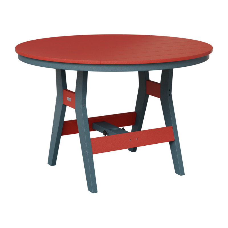 Table de bar ronde 48 po Berlin Gardens Harbor, Rouge écarlate, Ardoise